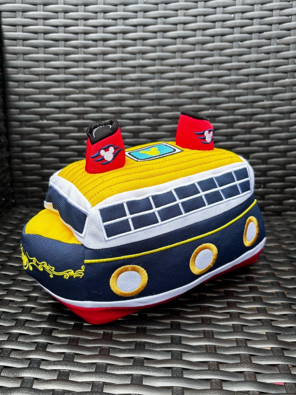 Disney Cruise Line Ship Plush Boat Embroidered Mickey Mouse Retired EUC